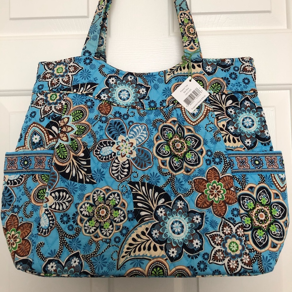 Vera Bradley Pleated Tote - Bali Blue